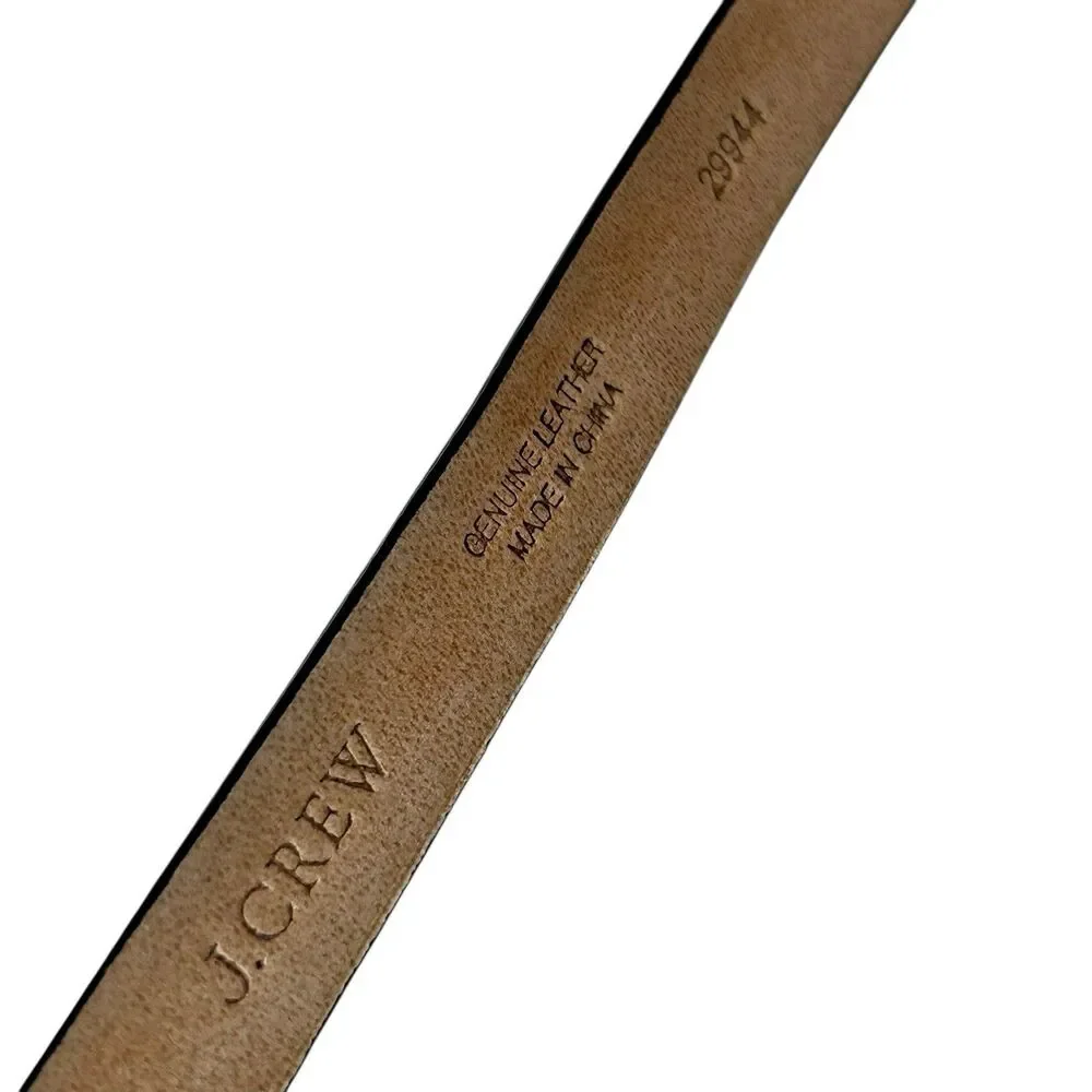 J.Crew Skinny Leather Belt Blue Black Hinge Details Sz Large Accent Preppy EUC - Picture 10 of 12